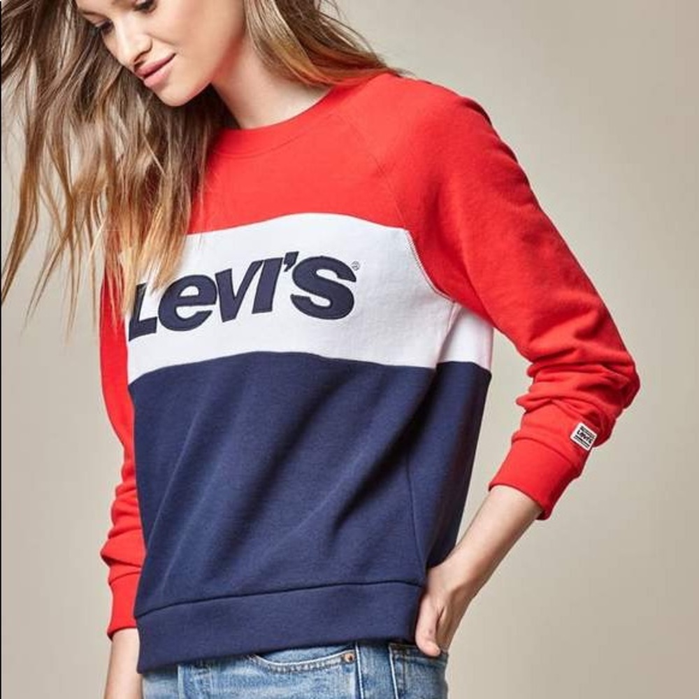 Levi’s sweatshirt color block red white blue